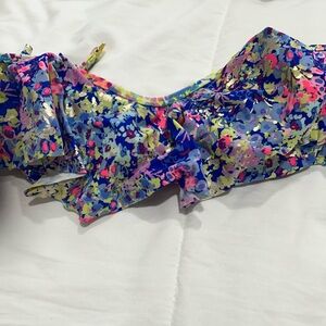 Victoria's Secret Multicolor Floral Ruffle Bathing Suit Top